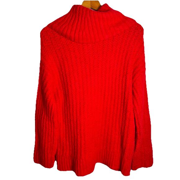 Maeve By Anthropologie Red Cowl Neckline Pullover Oversized Knit Sweater Size S - Picture 3 of 7